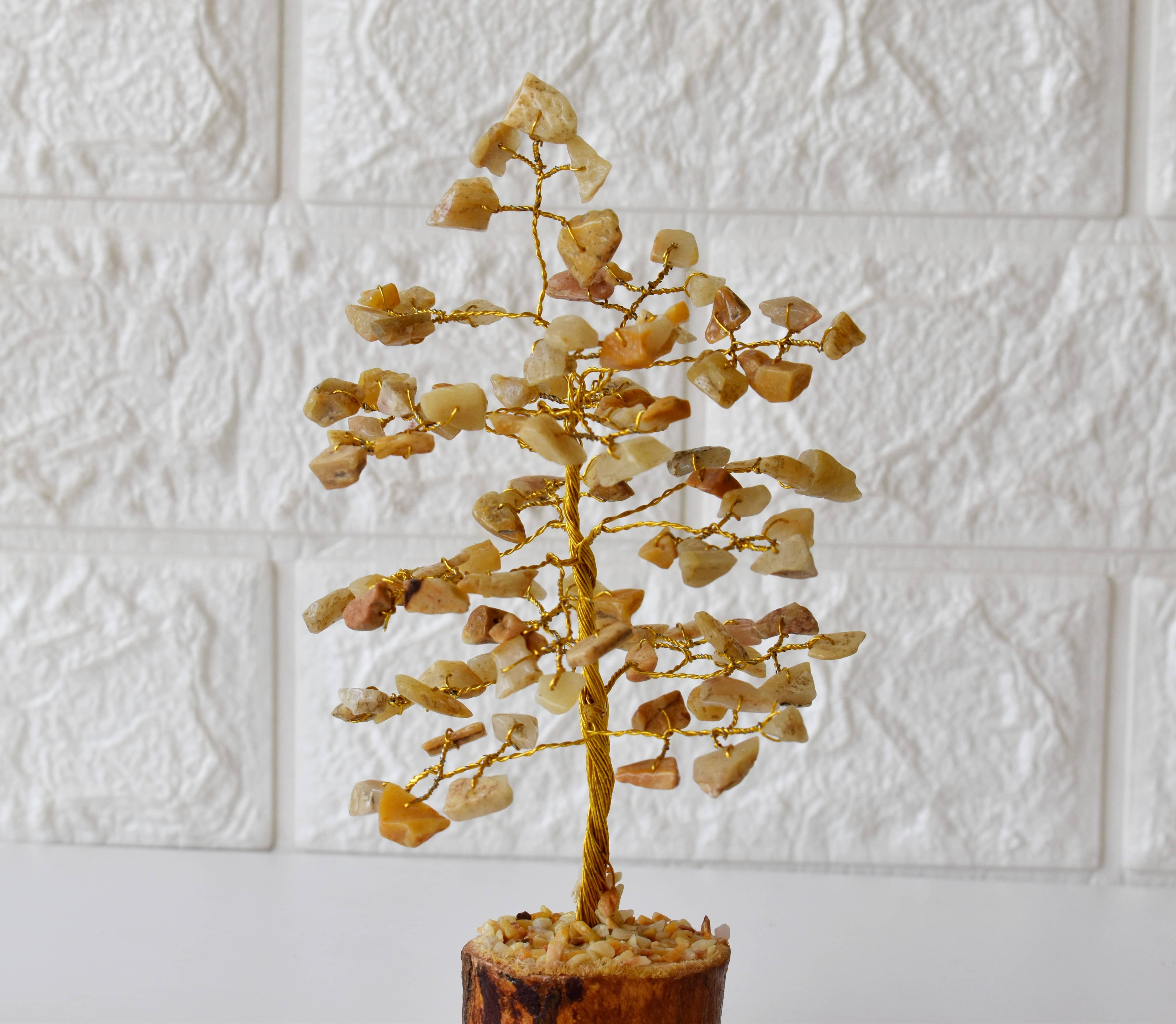 100 chips Yellow Aventurine Crystal Tree Of Life Bonsai Crystal Healing