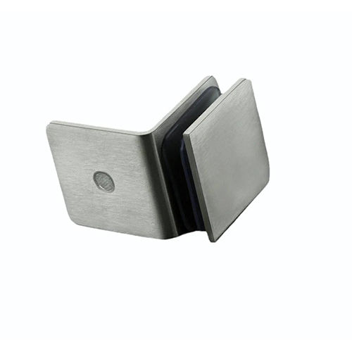 Silver 90 Degree Wall To Glass Bracket