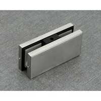 Two Glass Connector Patch - Stainless Steel, 6 Inch, Silver | Hydraulic Function, Load Capacity 80 Kg, Corrosion Resistant, Powder Coated Finish
