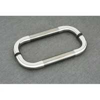 Glass Door Handle D Shape - Stainless Steel, 200 Mm Length, Silver Color | Satin And Glossy Finish, Termite Proof, Ideal For 12 Mm Glass