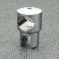 Pipe To Glass Connector - Stainless Steel Ss304, 19mm Size, Silver Color | Satin And Glossy Surface Finish, Model Bkh-2, Brand Bricon England