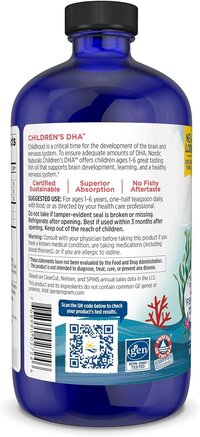 Nordic Naturals Children's DHA, Strawberry - 16 oz for Kids - 530 mg Omega-3