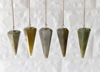 Green Aventurine  Faceted Cone Reiki Pendulum, Crystal Healing Gemstone