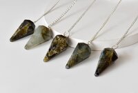 Labradorite Faceted Cone Reiki Pendulum, Crystal Healing Gemstone