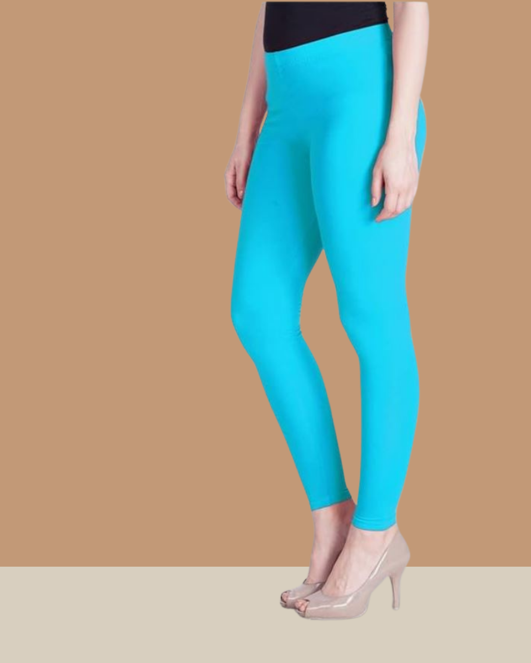 Turquoise Blue Ankle Leggings