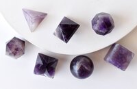 Amethyst Platonic Solids Sacred Geometric Stones Set