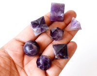 Amethyst Platonic Solids Sacred Geometric Stones Set