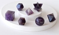 Amethyst Platonic Solids Sacred Geometric Stones Set