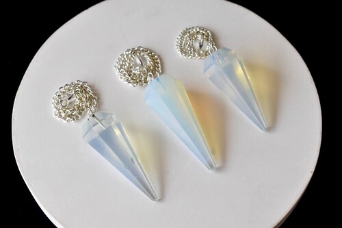 Opal  Faceted Cone Reiki Pendulum Crystal Healing Gemstone