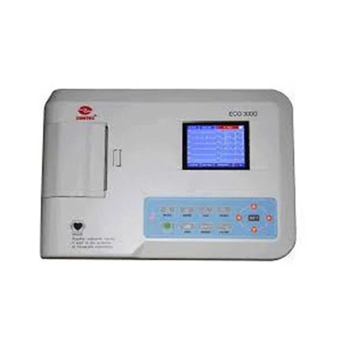 White Three Channel Ecg Machine