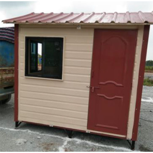 FRP Prefabricated Security Cabin - Steel Construction, Multicolor Design | Secure Workspace, Steel Doors & Windows, Dual Use as Toilet