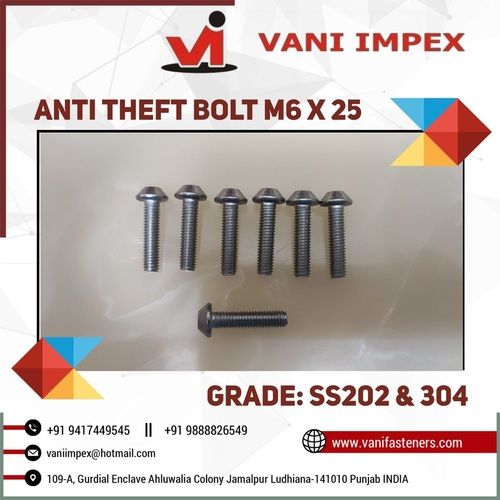 Ss304 Anti Theft Bolt M 6 X 25