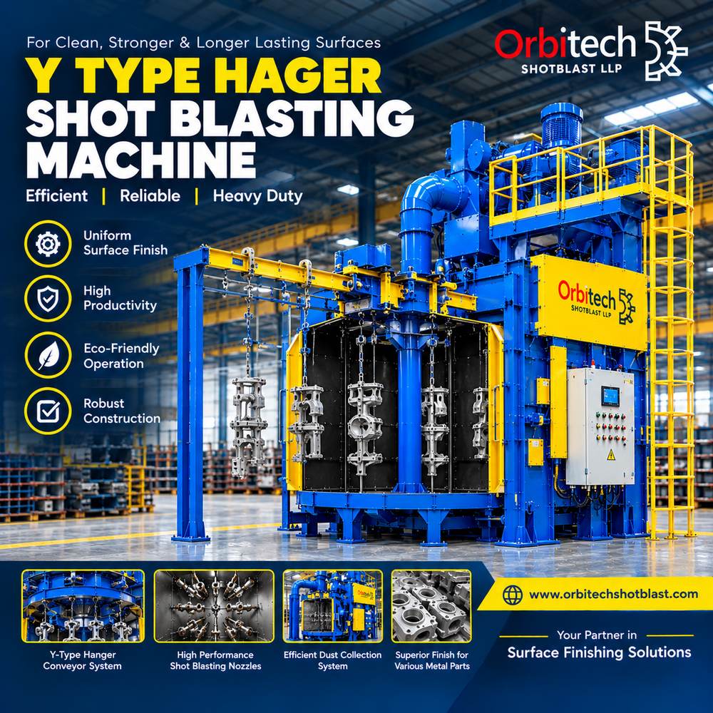 Y Type Hager Shot Blasting Machine - Color: Blue