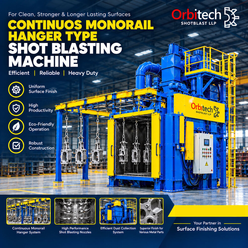 Continuos Monorail Hanger Type Shot Blasting Machine - Color: Gray