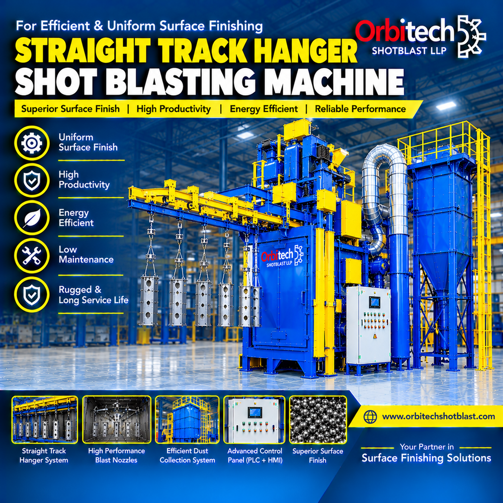 Straight Track Hanger Shot Blasting Machine