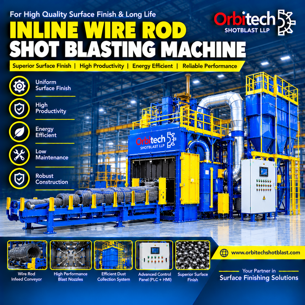 Inline Wire Rod Shot Blasting Machine