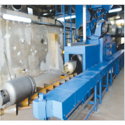 Cylinder Shot Blasting Machine - Color: Blue