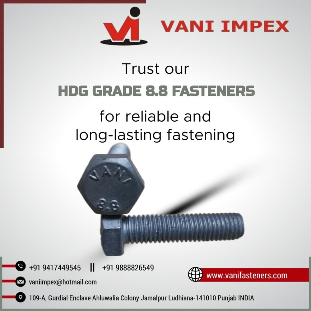Hdg Hex Bolt Grade 8.8 M 10 Diameter - Application: Structural