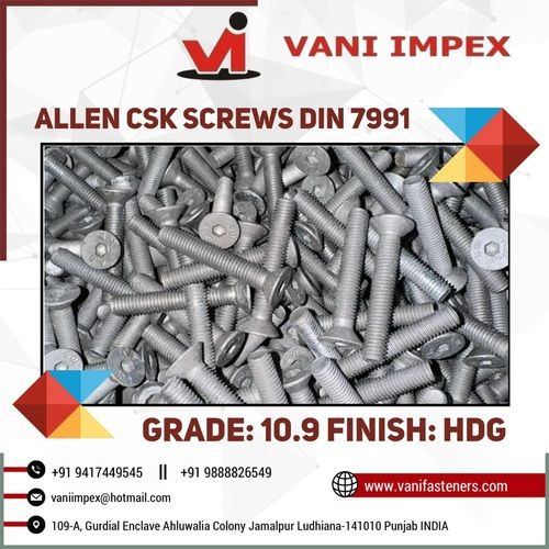 Galvanized CSK Allen Screw