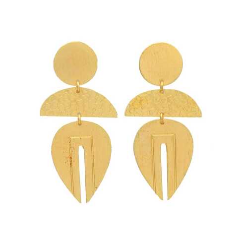 woman designer gold plated drop earring