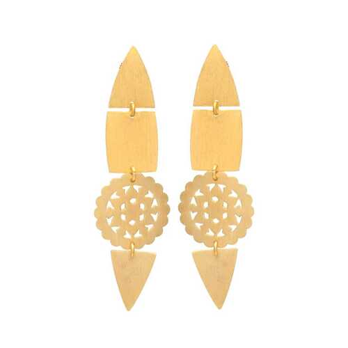 fancy gold plated drop earring