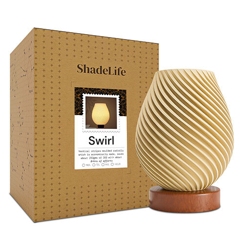 White Vertical Strip Moulded Radialy Swirl Lamp