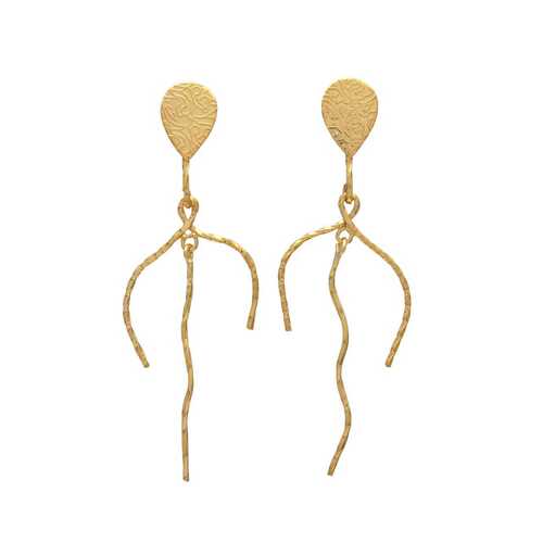 stylish woman fancy gold plated drop earring