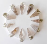 Smokey Quartz Faceted Cone Reiki Pendulum, Crystal Healing Gemstone