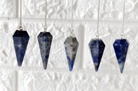 Sodalite Faceted Cone Reiki Pendulum, Crystal Healing Gemstone