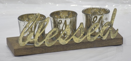 11 Inch Wooden Tray With Wax Bowl