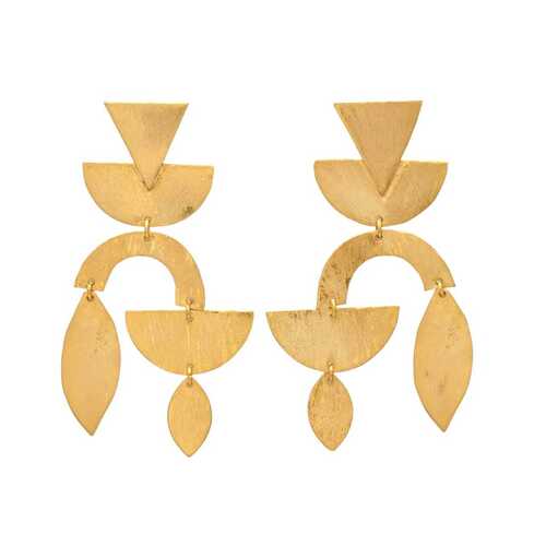 designer gold plated brass earring