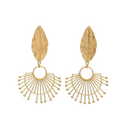 Gold Plated Feather Earrings