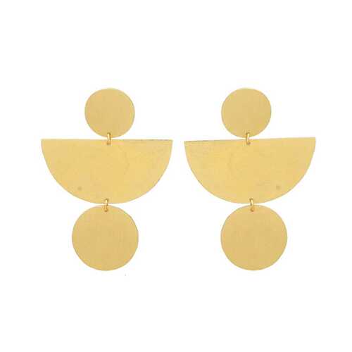 Gold Plated Half Moon Earrings