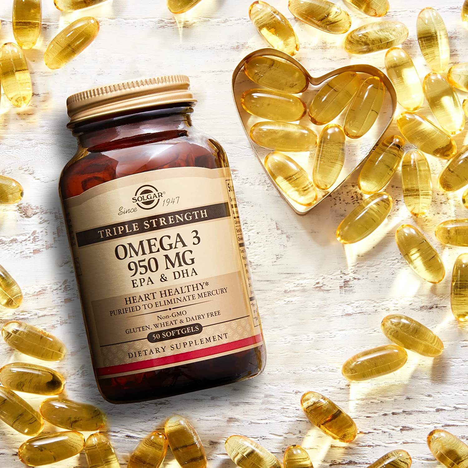 Solgar, Omega-3 EPA & DHA, Triple Strength, 950 mg, 100 Softgels