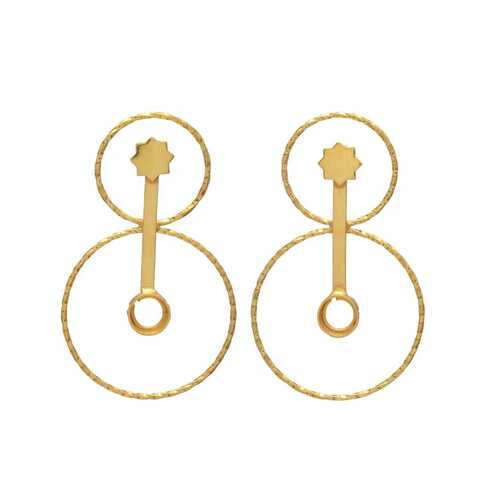 Gold Plated Dual Circular Earrings