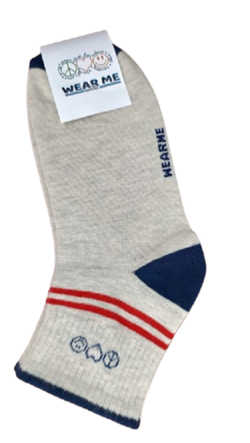 GREY AND BLUE ANKLE SOCKS