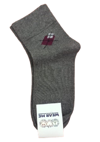 GREY CROSS DESIGN ANKLE SOCKS