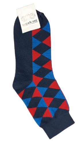 RED AND NAVY CALF SOCKS