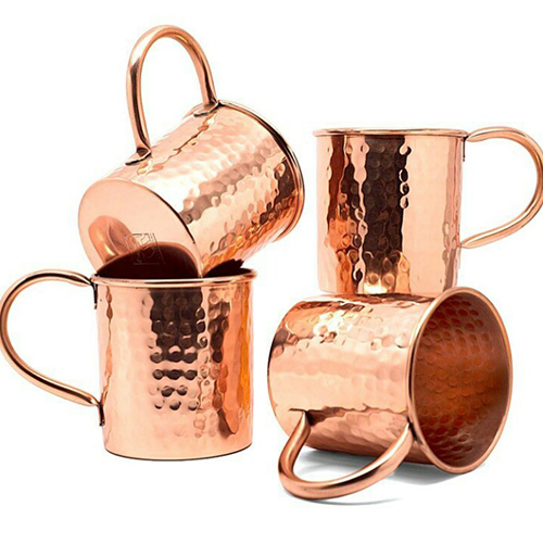 Hammered Copper Round Mug