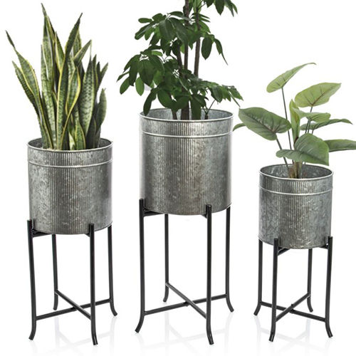 Indoor Metal Planter Set