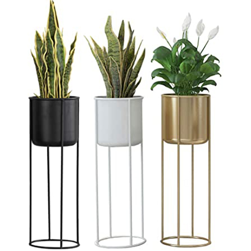 Colored Metal Planter Set