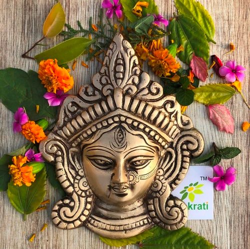 Aakrati - Brass made wall hanging Durga Ji Statue