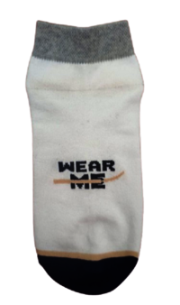 Children Cotton Socks - Cotton Blend, Free Size, Ankle Length | Breathable, Stretchable, Solid Design With "wear Me" Logo, Unisex For All Seasons