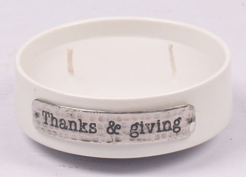 White Round Bowl With Wax