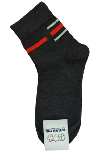 BLACK AND RED DESIGN ANKLE SOCKS