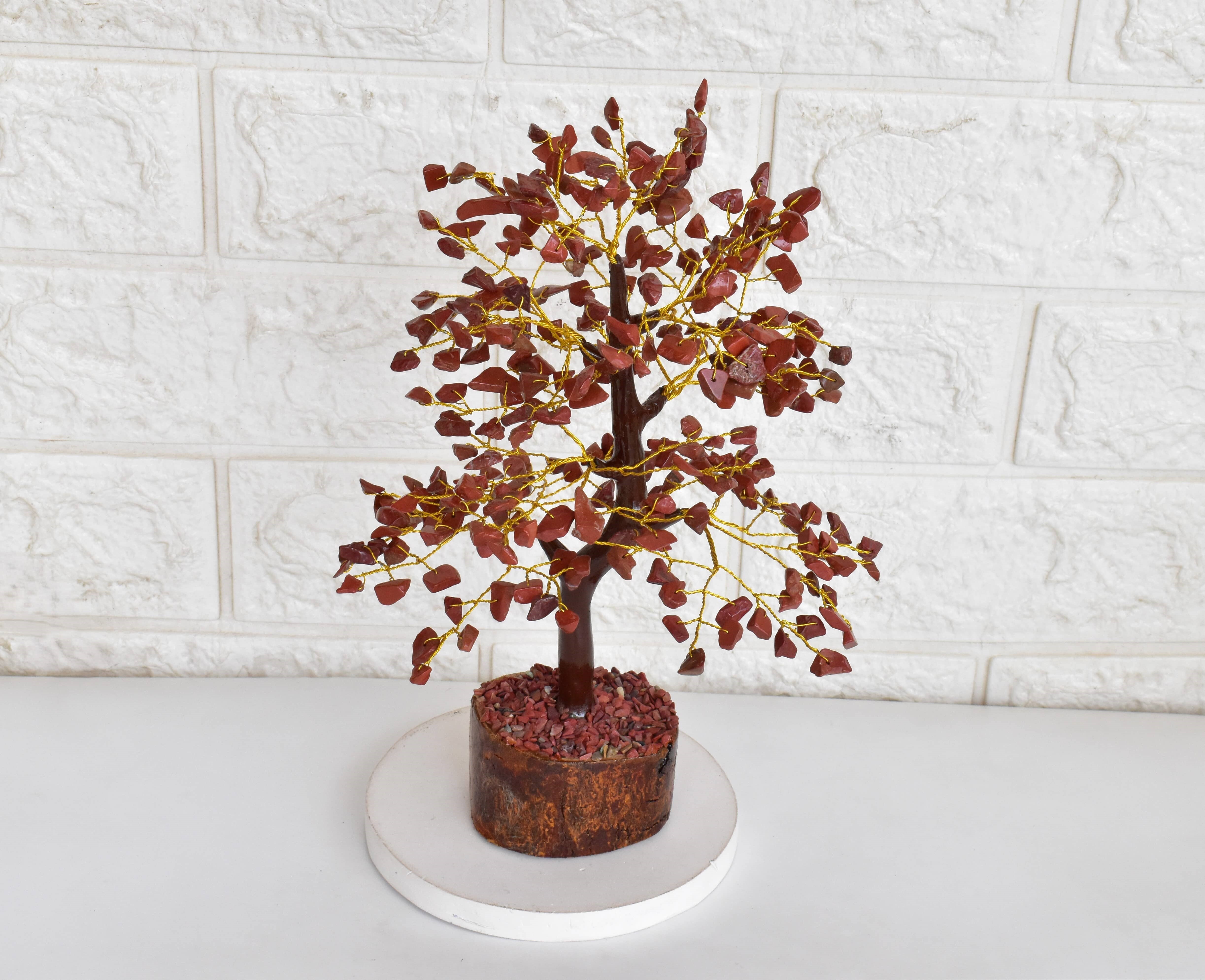 300 Chips Red Jasper Tree Of Life Bonsai Crystal Healing