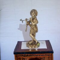 Lord Krishna Brassware Statue In Antique Finish By Aakrati