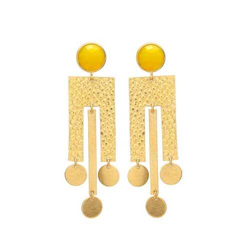 Long Dangle round design earrings