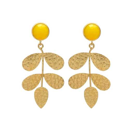 Long Dangle leaf design earrings