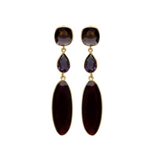 Long beautiful gemstone earrings